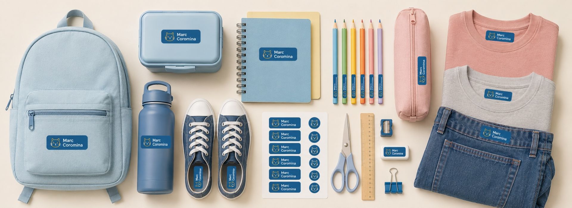 Etiquetes per a l'escola · pegandtina.com
